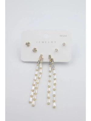 Çoklu Set Küpe - Altın