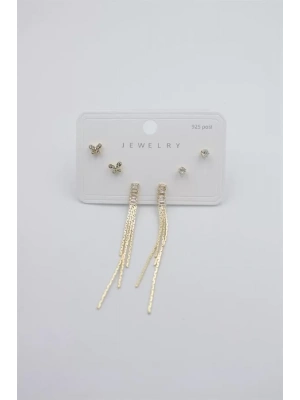 Çoklu Set Küpe - Altın