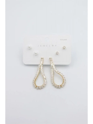 Çoklu Set Küpe - Altın