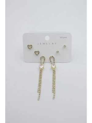 Çoklu Set Küpe - Altın