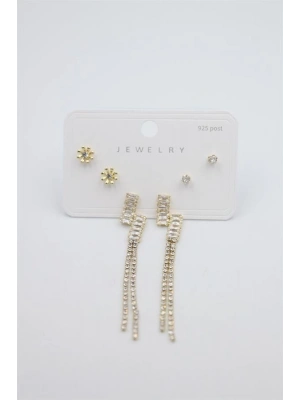 Çoklu Set Küpe - Altın