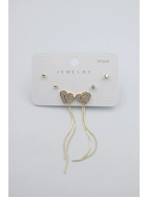 Çoklu Set Küpe - Altın