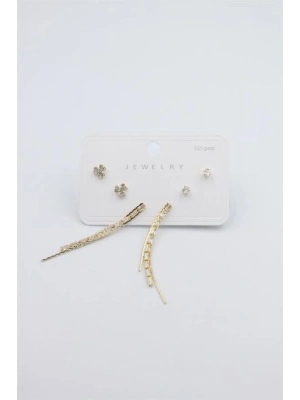 Çoklu Set Küpe - Altın