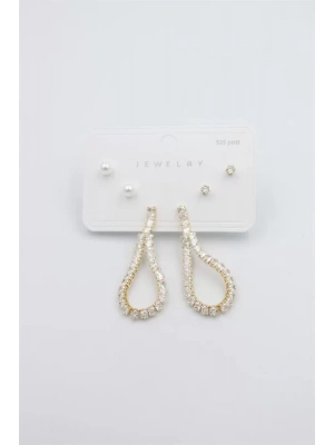 Çoklu Set Küpe - Altın