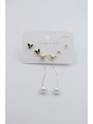 Çoklu Set Küpe - Altın