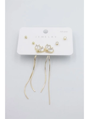 Çoklu Set Küpe - Altın