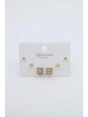 Çoklu Set Küpe - Altın