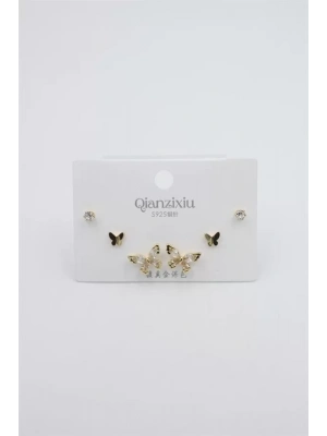 Çoklu Set Küpe - Altın