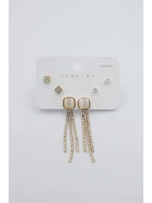 Çoklu Set Küpe - Altın