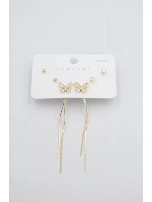 Çoklu Set Küpe - Altın