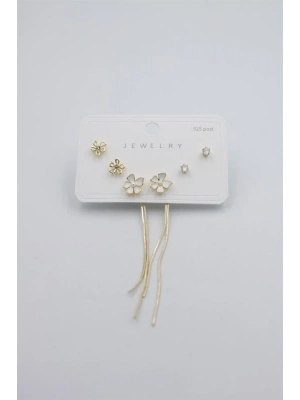 Çoklu Set Küpe - Altın