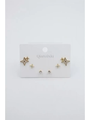 Çoklu Set Küpe - Altın