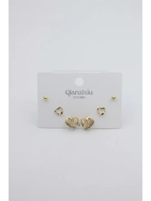 Çoklu Set Küpe - Altın