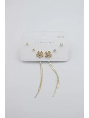 Çoklu Set Küpe - Altın