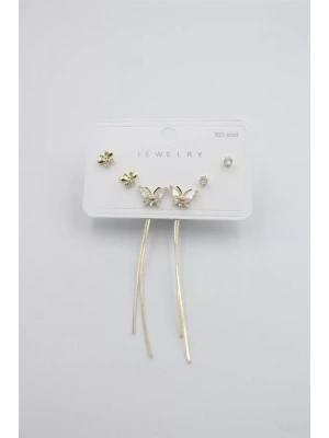 Çoklu Set Küpe - Altın