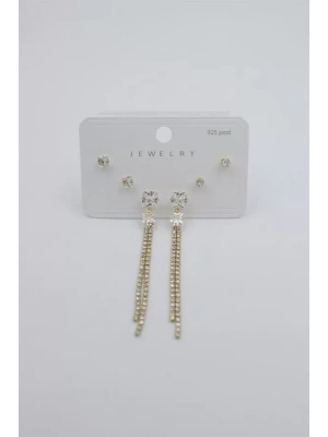 Çoklu Set Küpe - Altın