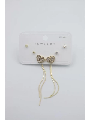 Çoklu Set Küpe - Altın