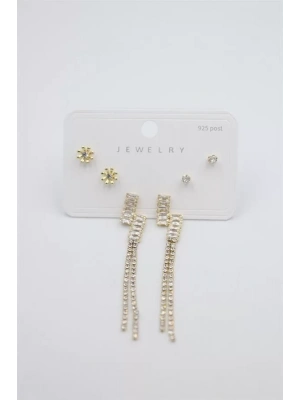 Çoklu Set Küpe - Altın