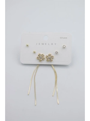 Çoklu Set Küpe - Altın