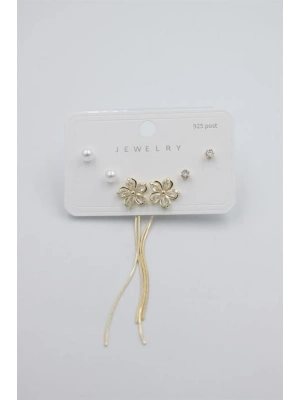 Çoklu Set Küpe - Altın