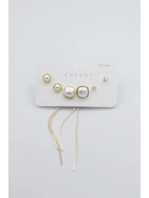 Çoklu Set Küpe - Altın