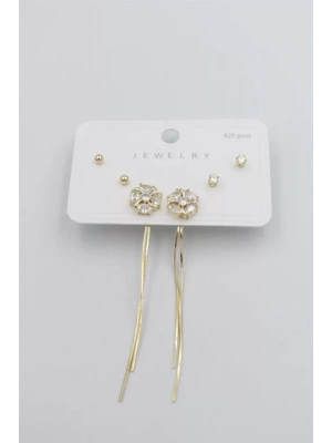 Çoklu Set Küpe - Altın