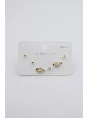 Çoklu Set Küpe - Altın