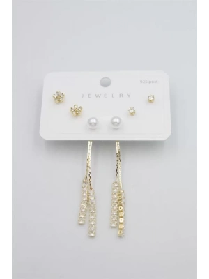 Çoklu Set Küpe - Altın