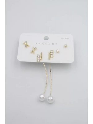 Çoklu Set Küpe - Altın