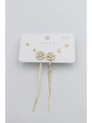 Çoklu Set Küpe - Altın