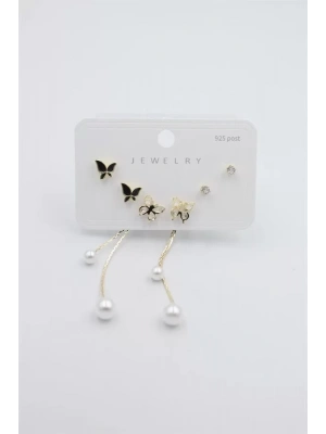 Çoklu Set Küpe - Altın