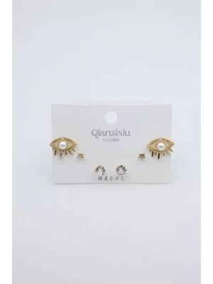 Çoklu Set Küpe - Altın