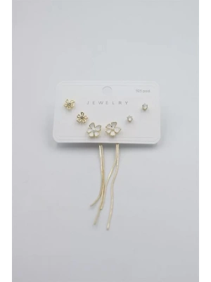 Çoklu Set Küpe - Altın