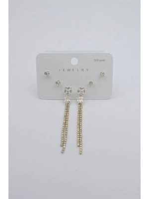 Çoklu Set Küpe - Altın