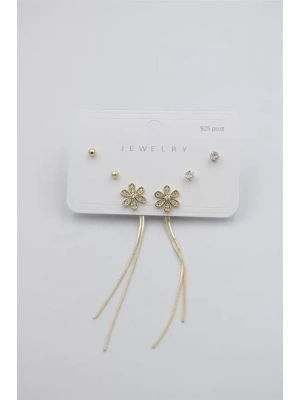 Çoklu Set Küpe - Altın