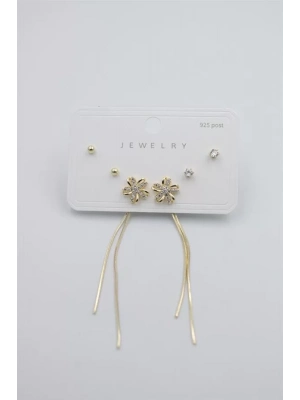 Çoklu Set Küpe - Altın