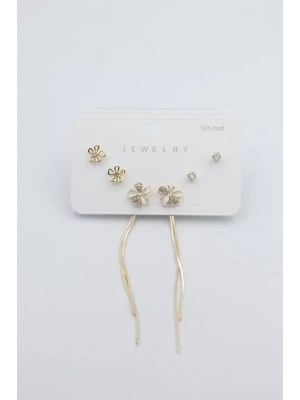 Çoklu Set Küpe - Altın