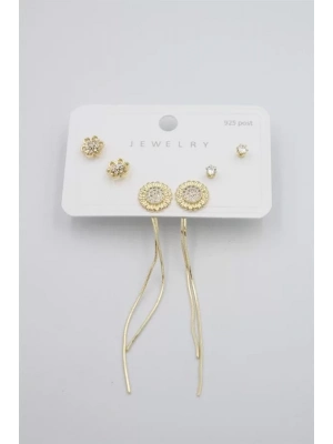 Çoklu Set Küpe - Altın