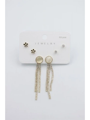 Çoklu Set Küpe - Altın