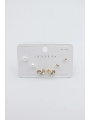 Çoklu Set Küpe - Altın