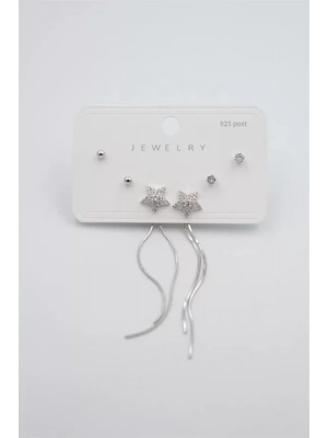 Çoklu Set Küpe - Gümüş