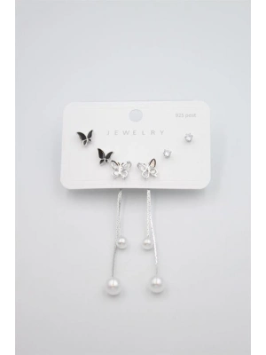 Çoklu Set Küpe - Gümüş