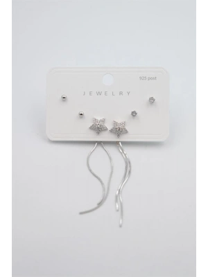 Çoklu Set Küpe - Gümüş