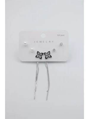 Çoklu Set Küpe - Gümüş