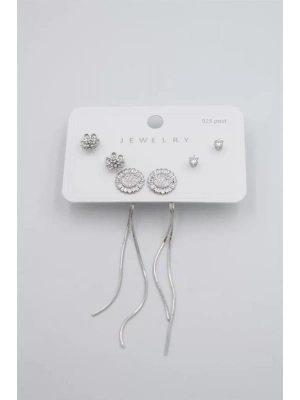 Çoklu Set Küpe - Gümüş