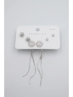 Çoklu Set Küpe - Gümüş