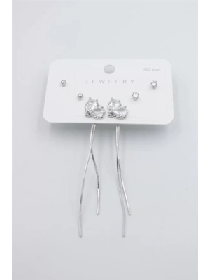 Çoklu Set Küpe - Gümüş