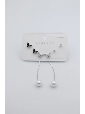 Çoklu Set Küpe - Gümüş