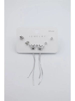 Çoklu Set Küpe - Gümüş