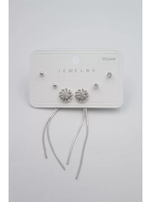 Çoklu Set Küpe - Gümüş